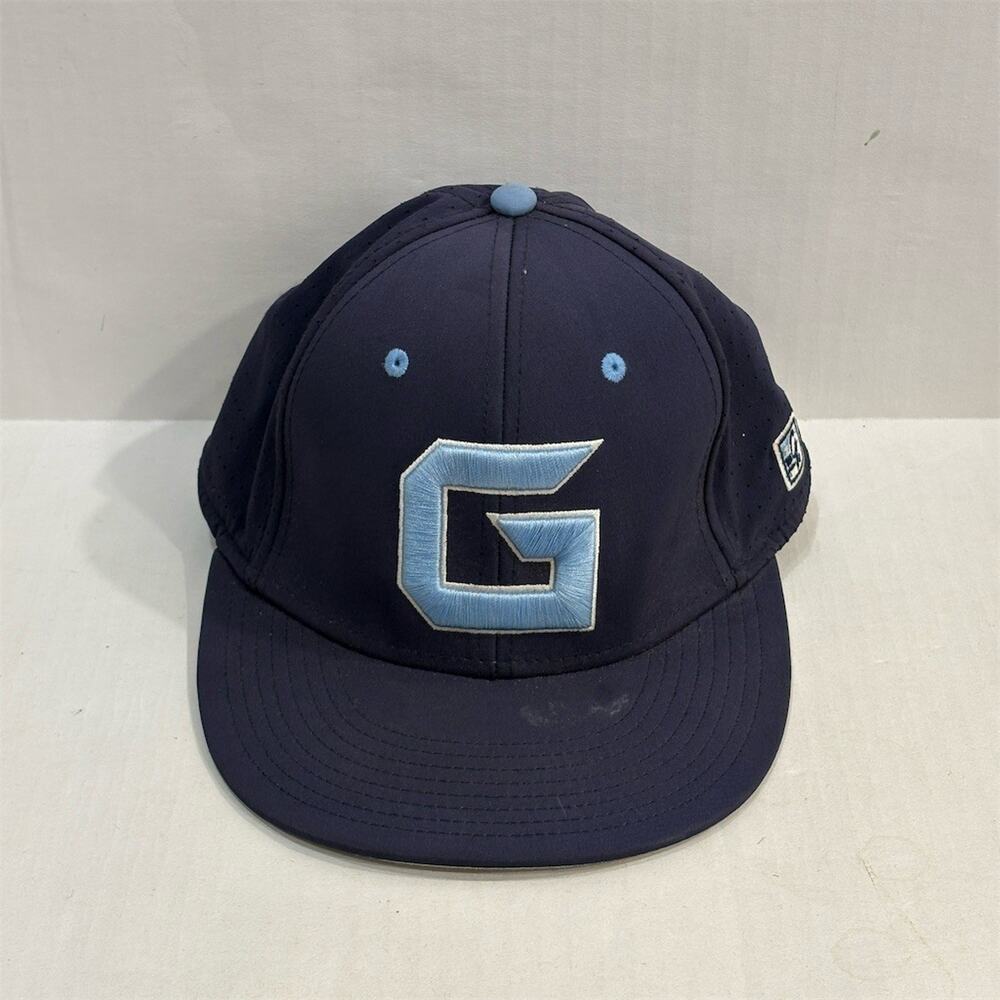 The Game Fitted Baseball Cap Hat Mens Size M Navy Blue Light Blue G Logo